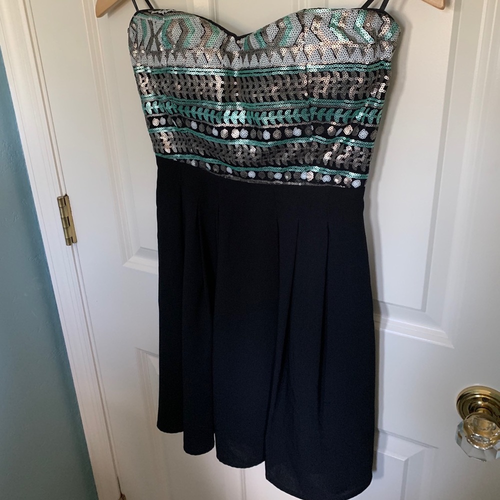 Strapless Sequin Cocktail Dress